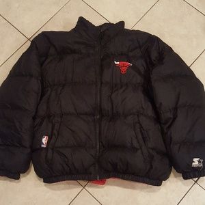 Vtg chicago bulls starter reversible bubble jacket